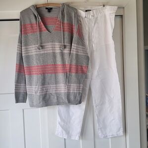 2 for $5.00! GAP M/L Woven Hoodie, AND Olsen Linen Pants Size M/L 12